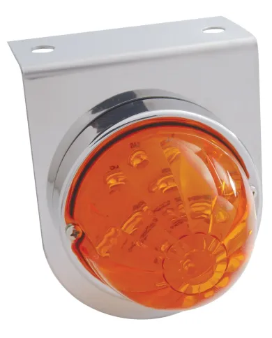 UP37312-Stainless Light Bracket With 17 LED Watermelon Light - Amber LED/Dark Amber Lens