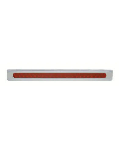 UP37315-Stainless Light Bracket With 23 SMD LED 17-1/4" Light Bar & Bezel - Red LED/Red Lens