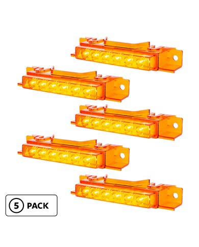 UP37589P5-6 LED Competition Series Exterior Visor Light For 1996-2024 Volvo VNL-Amber LED/Amber Lens (5 Pcs)