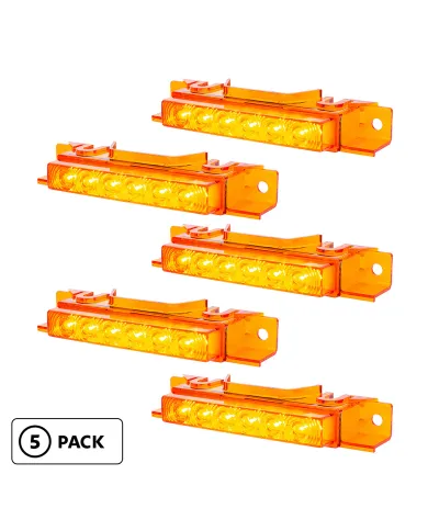 UP37589P5-6 LED Competition Series Exterior Visor Light For 1996-2024 Volvo VNL-Amber LED/Amber Lens (5 Pcs)
