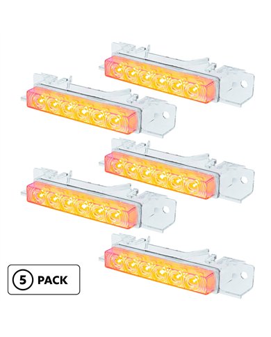 UP37590P5-6 LED Competition Series Exterior Visor Light For 1996-2024 Volvo VNL-Amber LED/Clear Lens(5 Pcs)