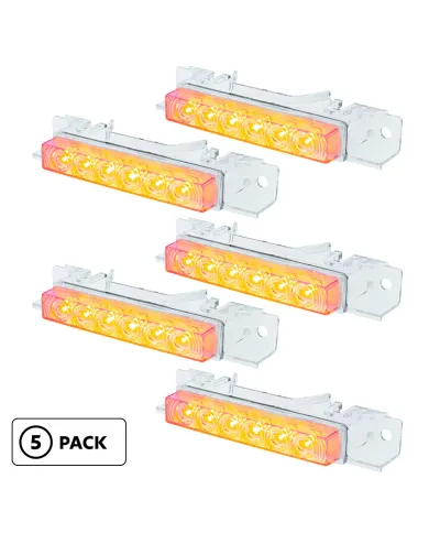 UP37590P5-6 LED Competition Series Exterior Visor Light For 1996-2024 Volvo VNL-Amber LED/Clear Lens(5 Pcs)