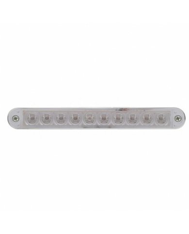 UP37640-10 LED 6-1/2" Light Bar With Bezel (Stop, Turn & Tail) - Red LED/Clear Lens