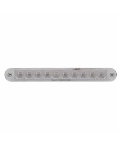 UP37640-10 LED 6-1/2" Light Bar With Bezel (Stop, Turn & Tail) - Red LED/Clear Lens