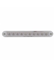 UP37640-10 LED 6-1/2" Light Bar With Bezel (Stop, Turn & Tail) - Red LED/Clear Lens