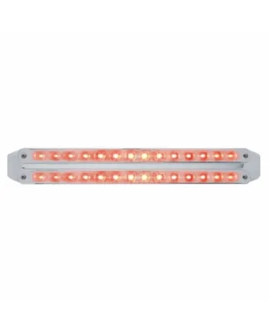 UP37676-Dual 14 LED 12" Light Bars (Stop, Turn & Tail) - Red LED/Chrome Lens
