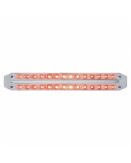 UP37676-Dual 14 LED 12" Light Bars (Stop, Turn & Tail) - Red LED/Chrome Lens