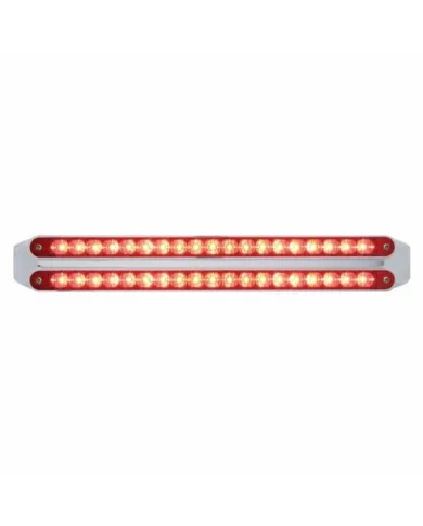 UP37679-Dual 19 LED 12" Reflector Light Bars (Stop, Turn & Tail) - Red LED/Red Lens