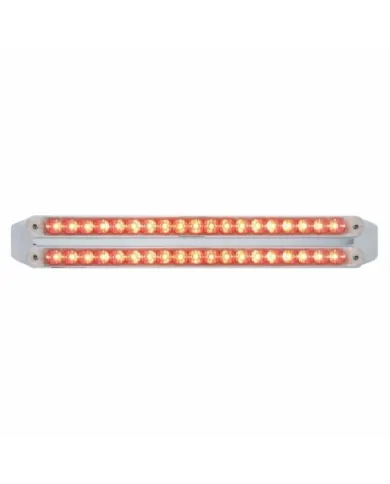 UP37681-Dual 19 LED 12" Reflector Light Bars (Stop, Turn & Tail) - Red LED/Clear Lens