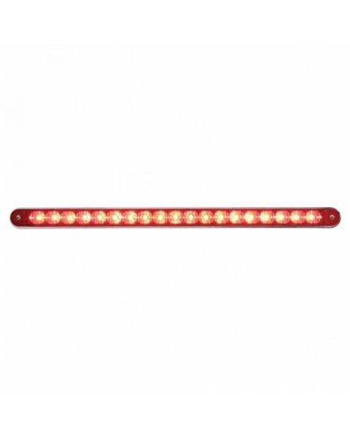 UP37941-19 LED 12" Reflector Light Bar With Bezel (Stop, Turn & Tail) - Red LED/Red Lens