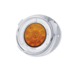 UP37410-10 LED Freightliner Daytime Running Light Conversion Kit With Visor (Passenger) - Amber LED/Amber Lens