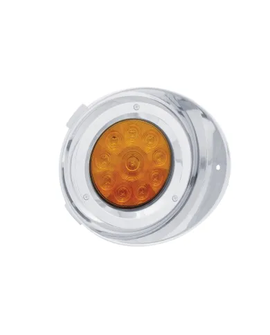 UP37410-10 LED Freightliner Daytime Running Light Conversion Kit With Visor (Passenger) - Amber LED/Amber Lens