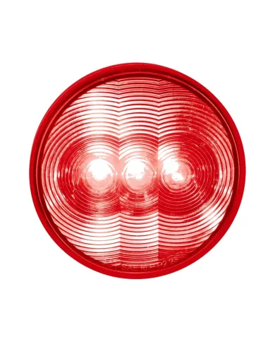 UP38064B-3 LED 4" Round Light (Stop, Turn, & Tail)-Red LED/Red Lens