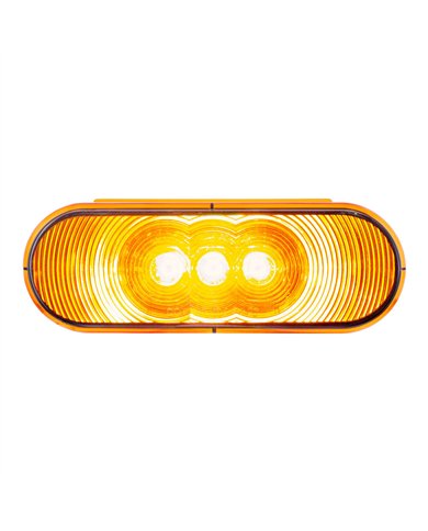 UP38066B-3 LED 6" Oval Light(Turn Signal)-Amber LED/Amber Lens