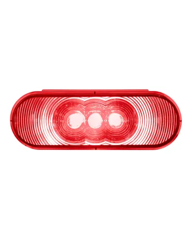 UP38067B-3 LED 6" Oval Light (Stop, Turn, & Tail)- Red LED/Red Lens
