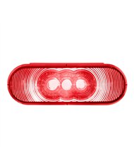 UP38067B-3 LED 6" Oval Light (Stop, Turn, & Tail)- Red LED/Red Lens