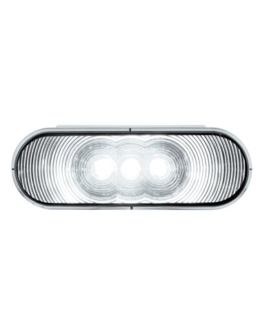 UP38068B-6 LED 6" Oval Light (Back-Up)-White LED/Clear Lens