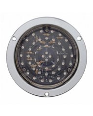 UP38075-40 LED 4" Round Deep-Dish Stop, Turn & Tail Light With Flange Mount- Red LED/Clear Lens