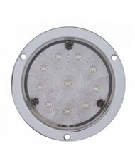 UP38077-10 LED 4" Round Flange Mount Light (Stop, Turn & Tail) - Red LED/Clear Lens