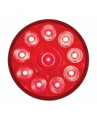 UP38098-10 LED 4" Round Light (Stop, Turn & Tail) - Red LED/Red Lens