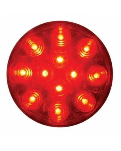 UP38112-12 LED 4" Round Light (Stop, Turn & Tail) - Red LED/Red Lens