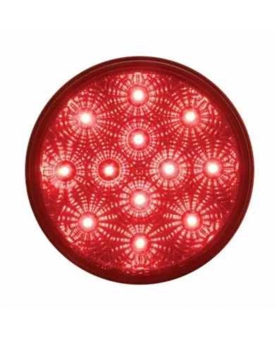 UP38116-12 LED 4" Round Reflector Light (Stop, Turn & Tail) - Red LED/Red Lens