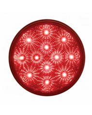 UP38116-12 LED 4" Round Reflector Light (Stop, Turn & Tail) - Red LED/Red Lens