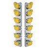 UP37462-SS Front Air Cleaner Bracket With 12X 19 LED Bullet Style Lights & Visors For Peterbilt-Amber LED & Lens