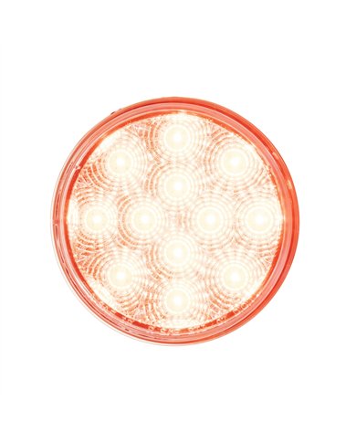 UP38117-12 LED 4" Round Reflector Light (Stop, Turn & Tail) - Red LED/Clear Lens