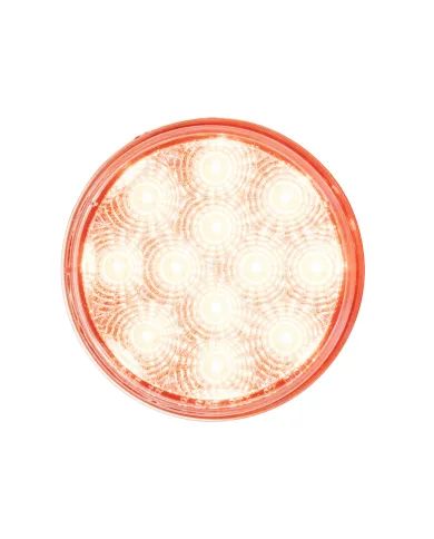 UP38117-12 LED 4" Round Reflector Light (Stop, Turn & Tail) - Red LED/Clear Lens