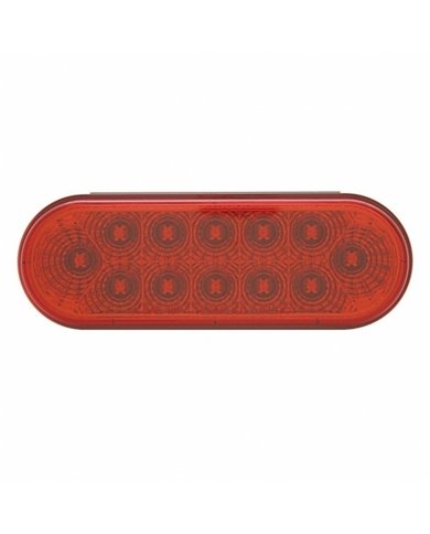 UP38121-12 LED 6" Oval Reflector Light (Stop, Turn & Tail) - Red LED/Red Lens