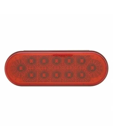 UP38121-12 LED 6" Oval Reflector Light (Stop, Turn & Tail) - Red LED/Red Lens