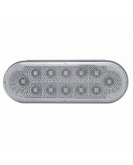 UP38122-12 LED 6" Oval Reflector Light (Stop, Turn & Tail) - Red LED/Clear Lens