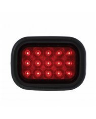 UP38747BRK-15 LED Rectangular Light Kit (Stop, Turn & Tail) - Red LED/Red Lens