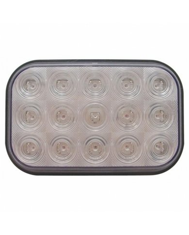 UP38749-15 LED Rectangular Light (Stop, Turn & Tail) - Red LED/Clear Lens