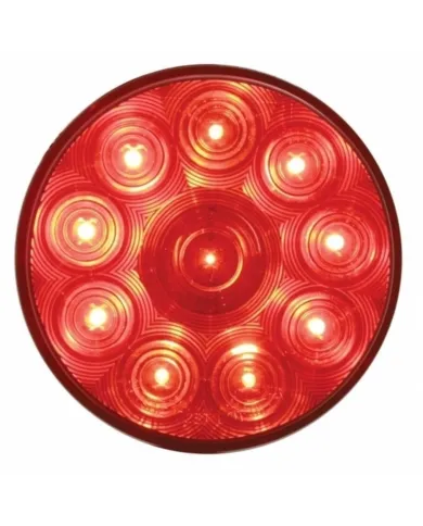 UP38770-10 LED 4" Round Light (Stop, Turn & Tail) - Red LED/Red Lens