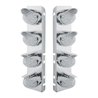 UP37467-SS Front Air Cleaner Bracket With 8X 19 LED Bullet Style Lights & Visors For Peterbilt-Amber LED/Clear Lens