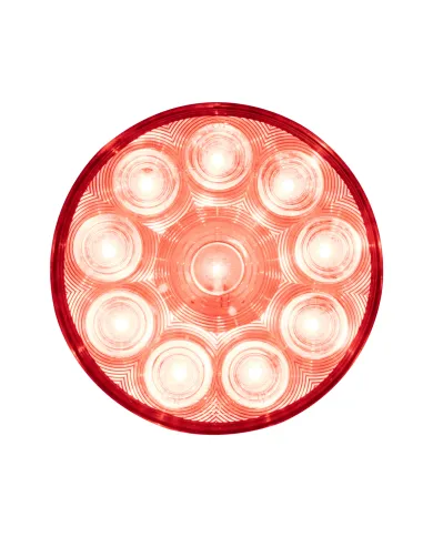 UP38772-10 LED 4" Round Light (Stop, Turn & Tail) - Red LED/Clear Lens