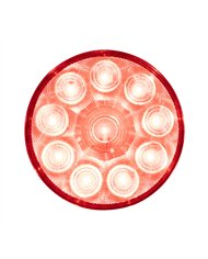 UP38772-10 LED 4" Round Light (Stop, Turn & Tail) - Red LED/Clear Lens