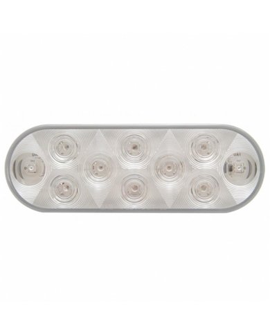 UP38776-10 LED 6" Oval Light (Stop, Turn & Tail) - Red LED/Clear Lens