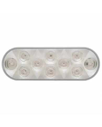 UP38776-10 LED 6" Oval Light (Stop, Turn & Tail) - Red LED/Clear Lens