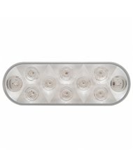 UP38776-10 LED 6" Oval Light (Stop, Turn & Tail) - Red LED/Clear Lens