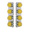 UP37468-SS Front Air Cleaner Bracket With 8X 19 LED Bullet Style Lights & Bezels For Peterbilt-Amber LED & Lens