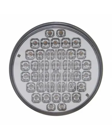 UP38782-40 LED 4" Round Light (Stop, Turn & Tail) - Red LED/Clear Lens
