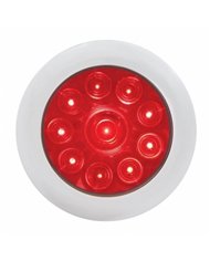 UP38836-10 LED 4" Round Light With Bezel (Stop, Turn & Tail) - Red LED/Red Lens