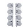 UP37469-SS Front Air Cleaner Bracket With 8X 19 LED Bullet Style Lights & Bezels For Peterbilt-Amber LED/Clear Lens