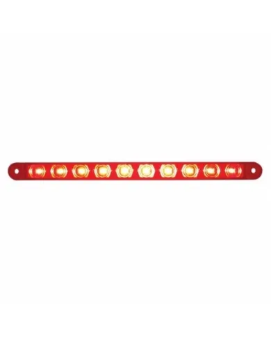 UP38943-10 LED 9" Light Bar (Stop, Turn & Tail) - Red LED/Red Lens