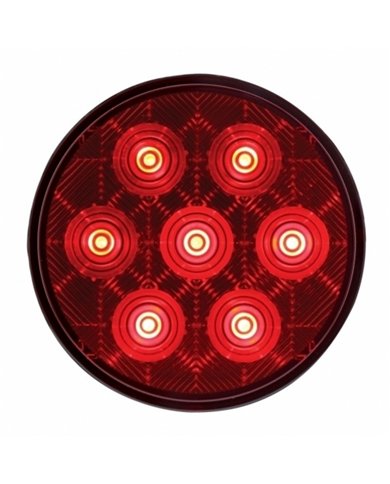 UP39117B-7 LED 4" Round Competition Series Light (Stop, Turn & Tail) - Red LED/Red Lens (Bulk)