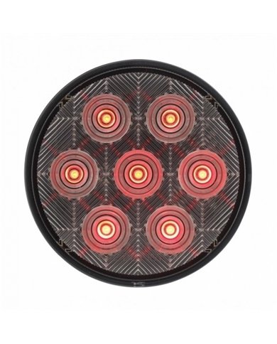 UP39118B-7 LED 4" Round Competition Series Light (Stop, Turn & Tail) - Red LED/Clear Lens (Bulk)