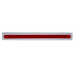 UP37515-Stainless Light Bracket With 14 LED 12" Sequential Light Bar (Left to Right) - Red LED/Red Lens
